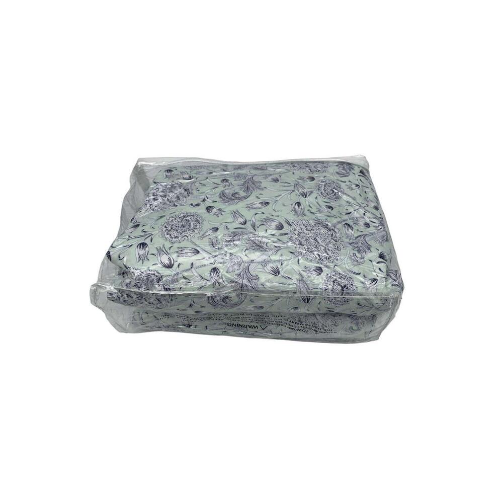 Home Reflections Pastel Floral Printed Brushed Sheet Set Mint